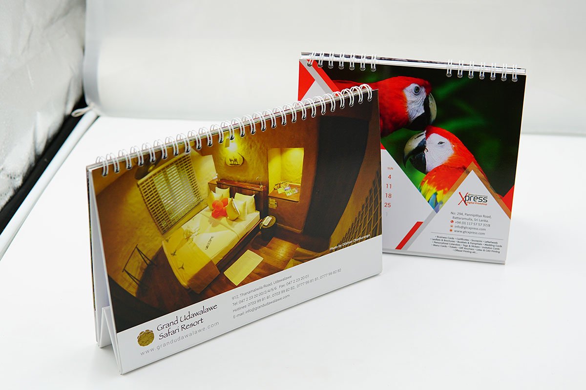 Custom desk calendar designed and printed by GTC Xpress
